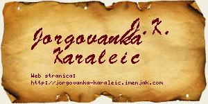 Jorgovanka Karaleić vizit kartica